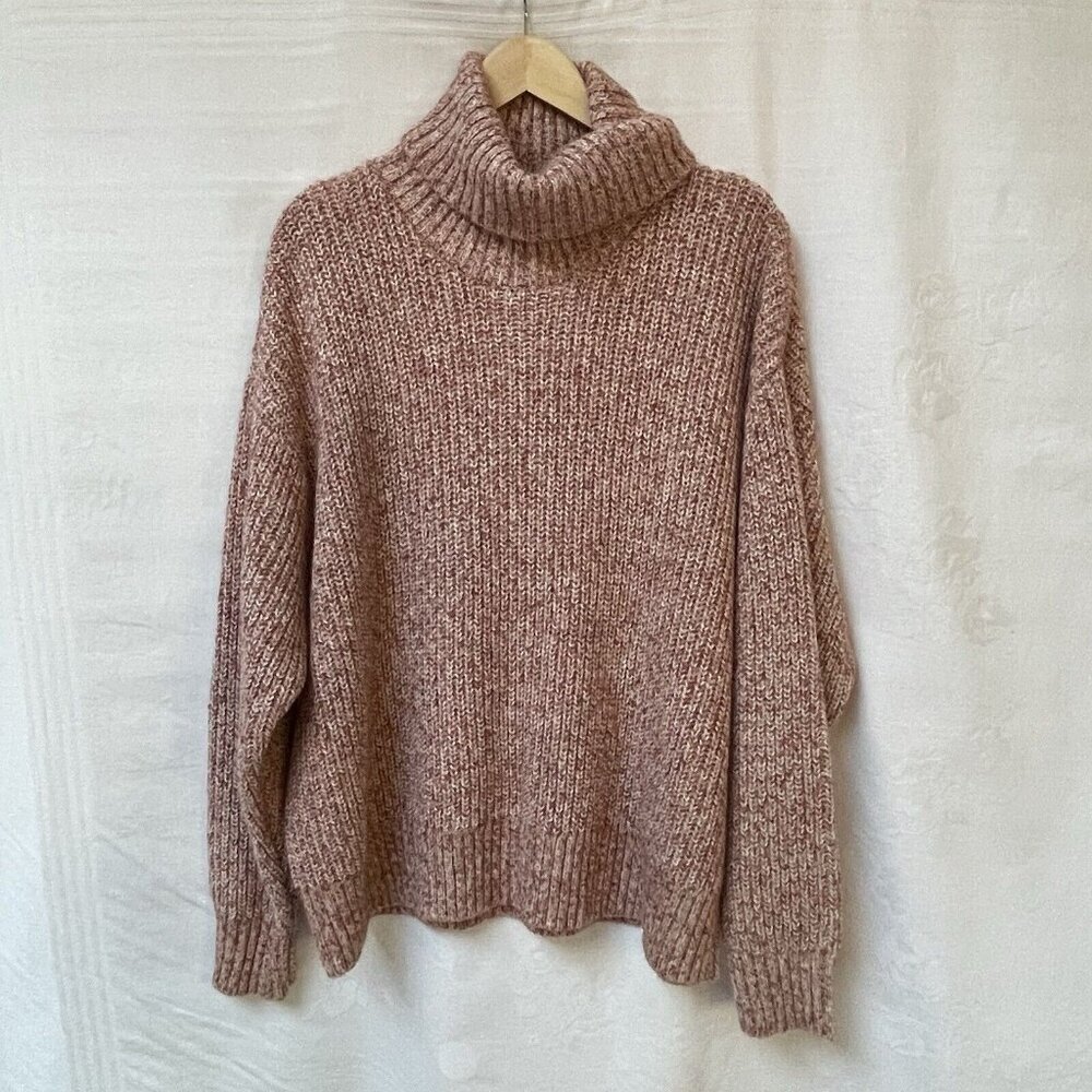 Future Collective Turtleneck Sweater Womens 2X Pink Knit Reese Blutstein NWT
